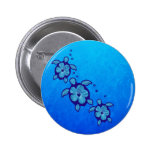 3 Blue Honu Turtles Pinback Button