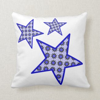 3 Blue Stars with stars design inside pattern