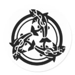 3 Celtic Tribal Fish Tattoo stickers