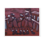 3 COAL MINERS POSTCARD
