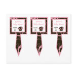 3 Cup Cake Picks Girl Pink Punk Rock Skull Flame postcards