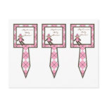 3 Cup Cake Picks Pink Argyle Sock Monkey postcards