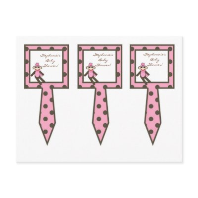 3 Cup Cake Picks Pink Sock Monkey by AnnLeeDesigns