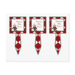 3 Cup Cake Picks Red Sock Monkey Argyle postcards