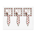 3 Cup Cake Picks Red Sock Monkey postcards