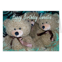 3 Curly Teddy Bears card