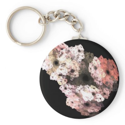 3-D Floral Fractal Art Key Chain by storykeeper