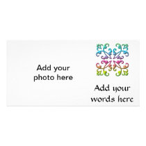 "3-D" Flourishes - Pastel multicolored Custom Photo Card