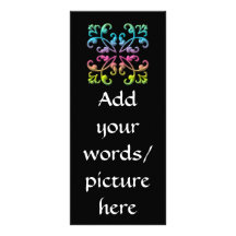 "3-D" Flourishes - Pastel multicolored Rack Card Design