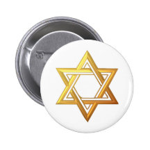 "3-D" Golden Star of David Pins