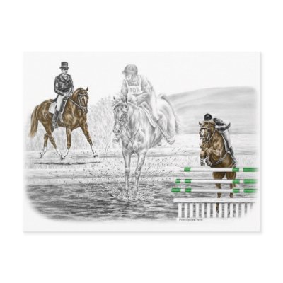 3-Day Eventing Horses | Combined Training Postcard by KelliSwan