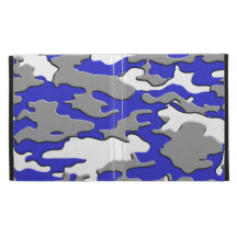 3 dimensional blue camo iPad folio covers