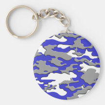 3 dimensional blue camo keychain