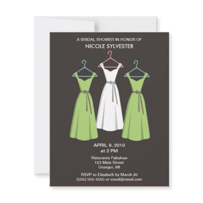 3 Dresses Bridal Shower Invitations by bridalboutique