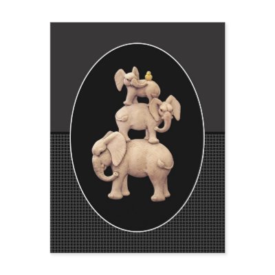 3 Elephants & 1 Duck by Minisculptures