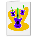 3 Fancy Acoustic Guitars With Background Cards