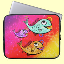 3 FISHIES GROOVIN' laptop sleeves