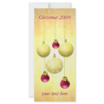 3 Gold Christmas Ornaments with Stars Rack Cards