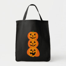 3 Halloween Pumpkins Bags