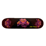 3 Hearts Happy Valentine's Day neon sign Skate Board