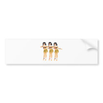 3 Hulas Bumper Sticker