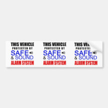 3 in 1 Fake Alarm System Sticker for your car! Bumper Sticker