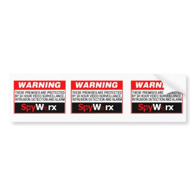 3 in 1 Fake Alarm System Sticker for your home! Bumper Stickers by angelhair0