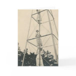 3 ladies climbling tower greeting card