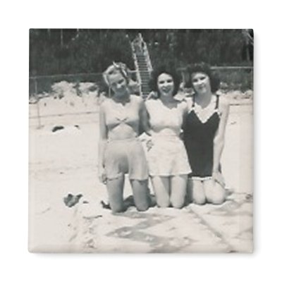 3 ladies kneeling a beach magnet by amazingvintage