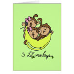 3 Li'l Monkeys Tshirts and Gifts Greeting Card