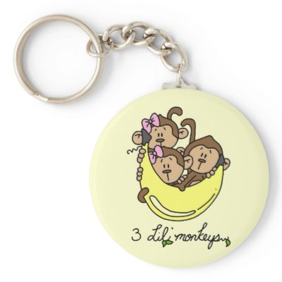 3 Li'l Monkeys Tshirts and Gifts Keychain by toddlersplace