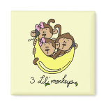 3 Li'l Monkeys Tshirts and Gifts magnets