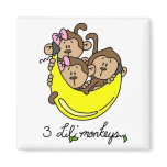 3 Li'l Monkeys Tshirts and Gifts Magnet