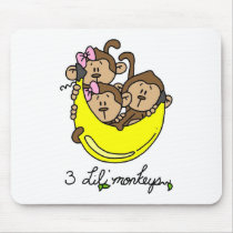 3 Li'l Monkeys Tshirts and Gifts Mouse Pad