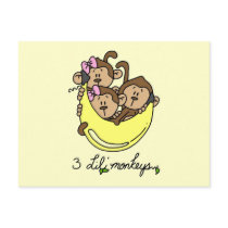 3 Li'l Monkeys Tshirts and Gifts Postcards