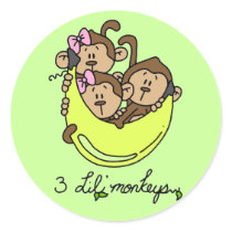 3 Li'l Monkeys Tshirts and Gifts Sticker