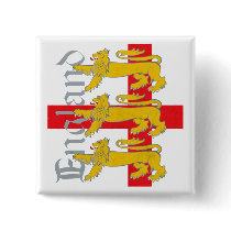 3 Lions on St George's Cross Buttons