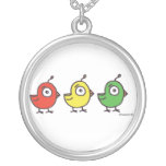 3 Little Birdies Round Necklace