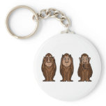 3 Monkeys, See no evil, Hear no evil, See no evil Keychain