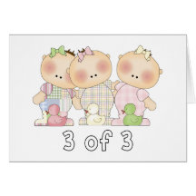 3 of 3 Triplet Cuties Greeting Card
