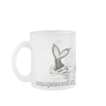 3 Orcas Playing Frosted Mug