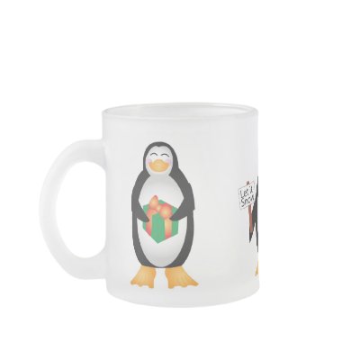3 penguins on frosted mug by catherinenoy