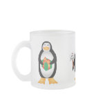 3 penguins on frosted mug