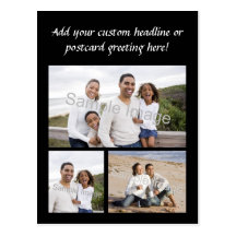 3-Photo Collage Custom Postcard