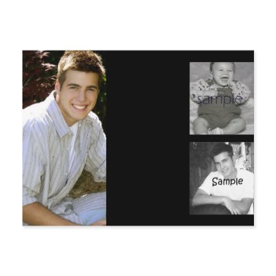 3 photo collage graduation announcement post card by partypassion