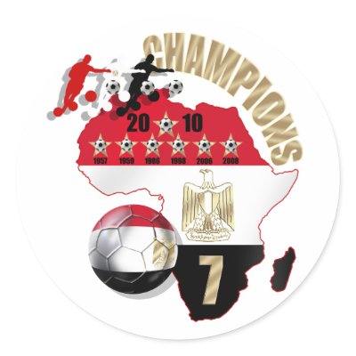 3 players 2010 soccer Champions Egypt gifts Round Stickers by EgyptSoccerChampions