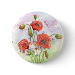 '3 Poppies' Button