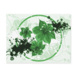 3 Pretty Flowers - Green