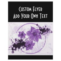 3 Pretty Flowers - Purple