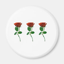 3 Red Roses - personalise rose gifts Magnets